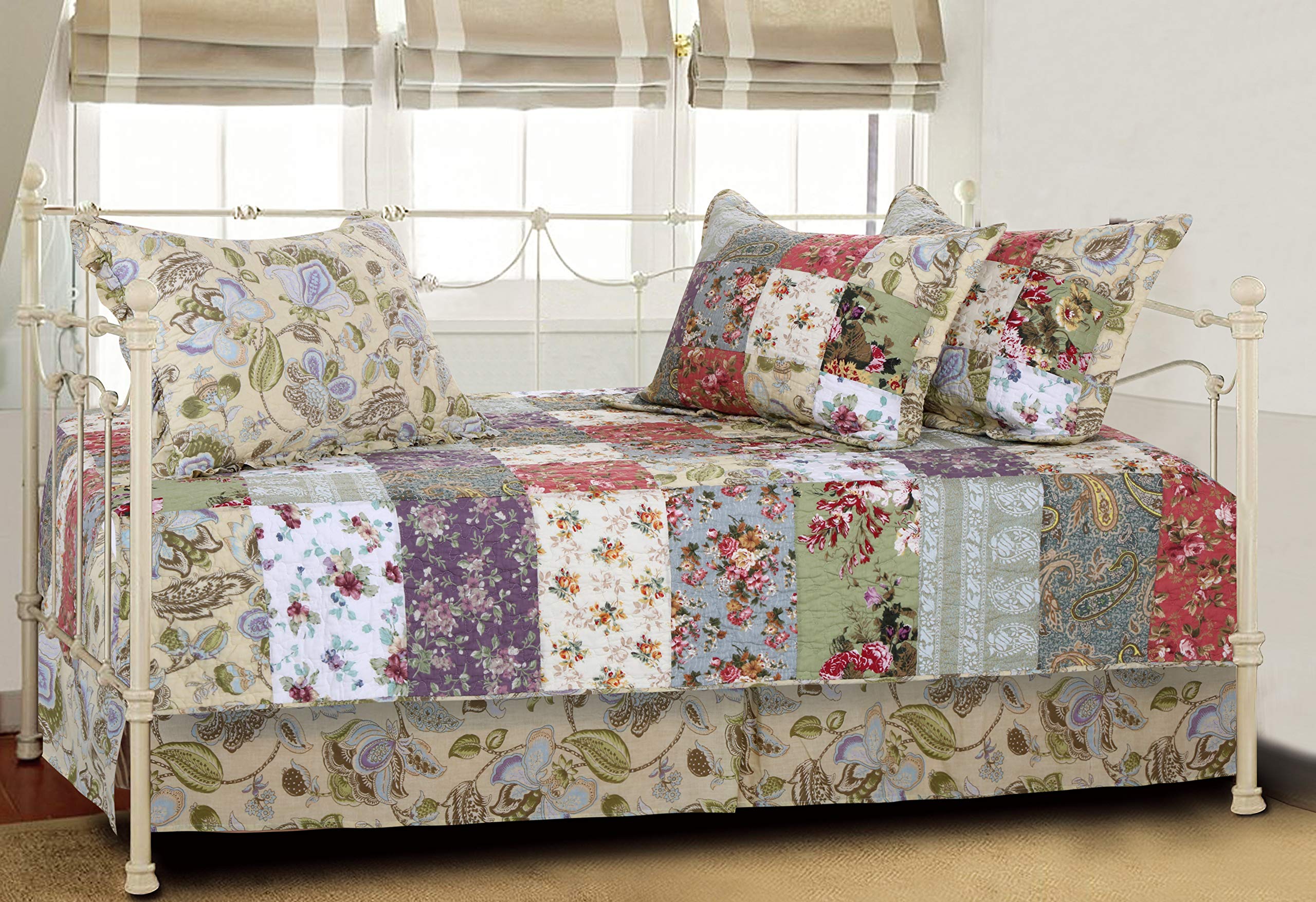 Greenland Home Blooming Prairie Daybed Set, 5-Piece, Sage