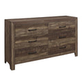 Benjara 2 Drawer Rustic Wooden Nightstand with Block Legs, Brown