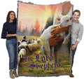 Pure Country Weavers The Lord Is My Shepherd 1 Blanket - Scriptures Psalm 23 - Jesus with Lamb Blanket - Sympathy Bereavement Gi