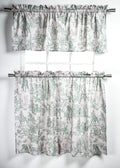 Maison d Hermine Miller - Antique Green 100% Cotton Set of 3 Kitchen Window Curtain for Cafe Kitchen Bedroom Home [2 Tiers (28X