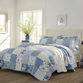 Laura Ashley - King Quilt Set, Reversible Cotton Bedding with Matching Shams, Farmhouse Inspired Home Decor (Paisley Printed Pat