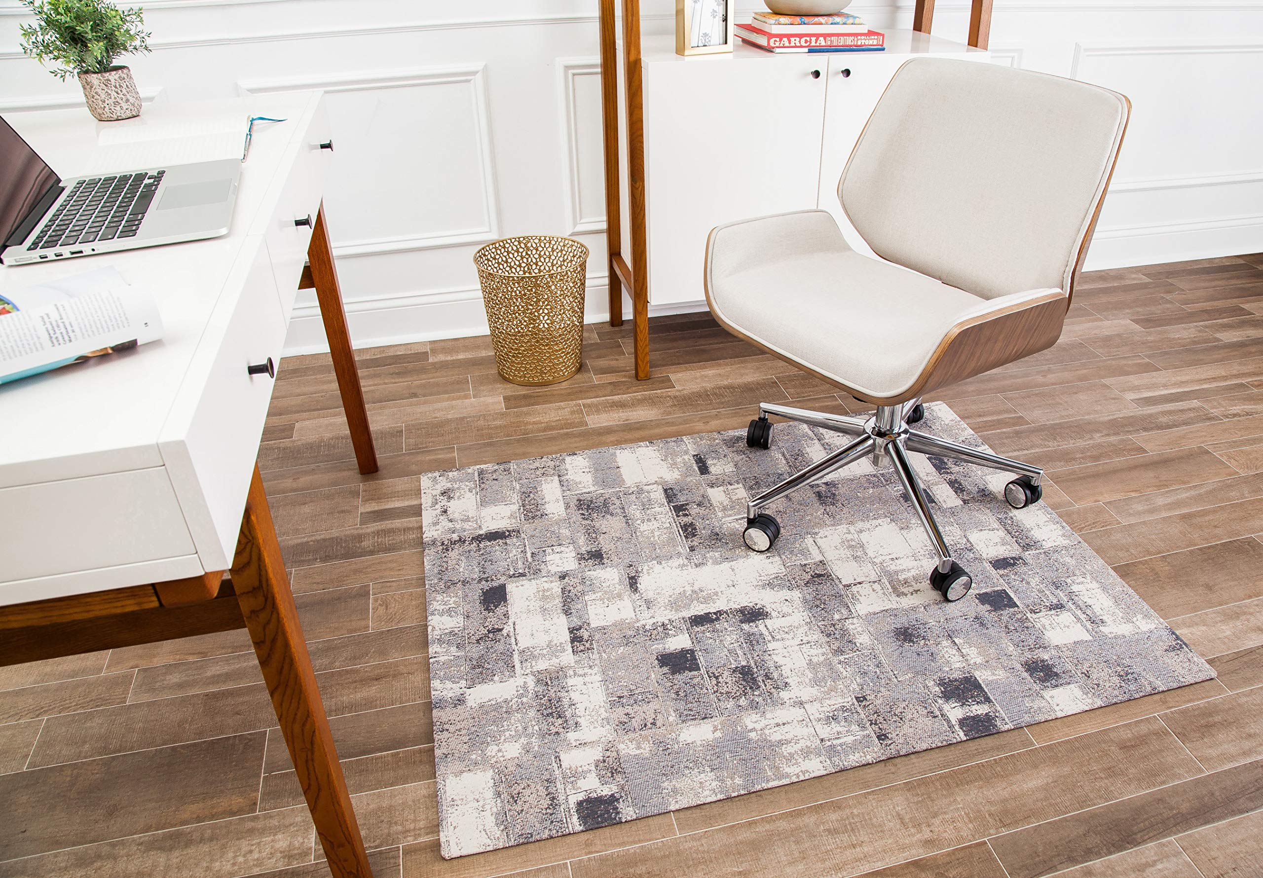 Anji Mountain Rugd Chairmat - Anti-Slip Design Office Desk Accessories, Jacquard Woven Top, Versatile Office Chair Mat for Low 