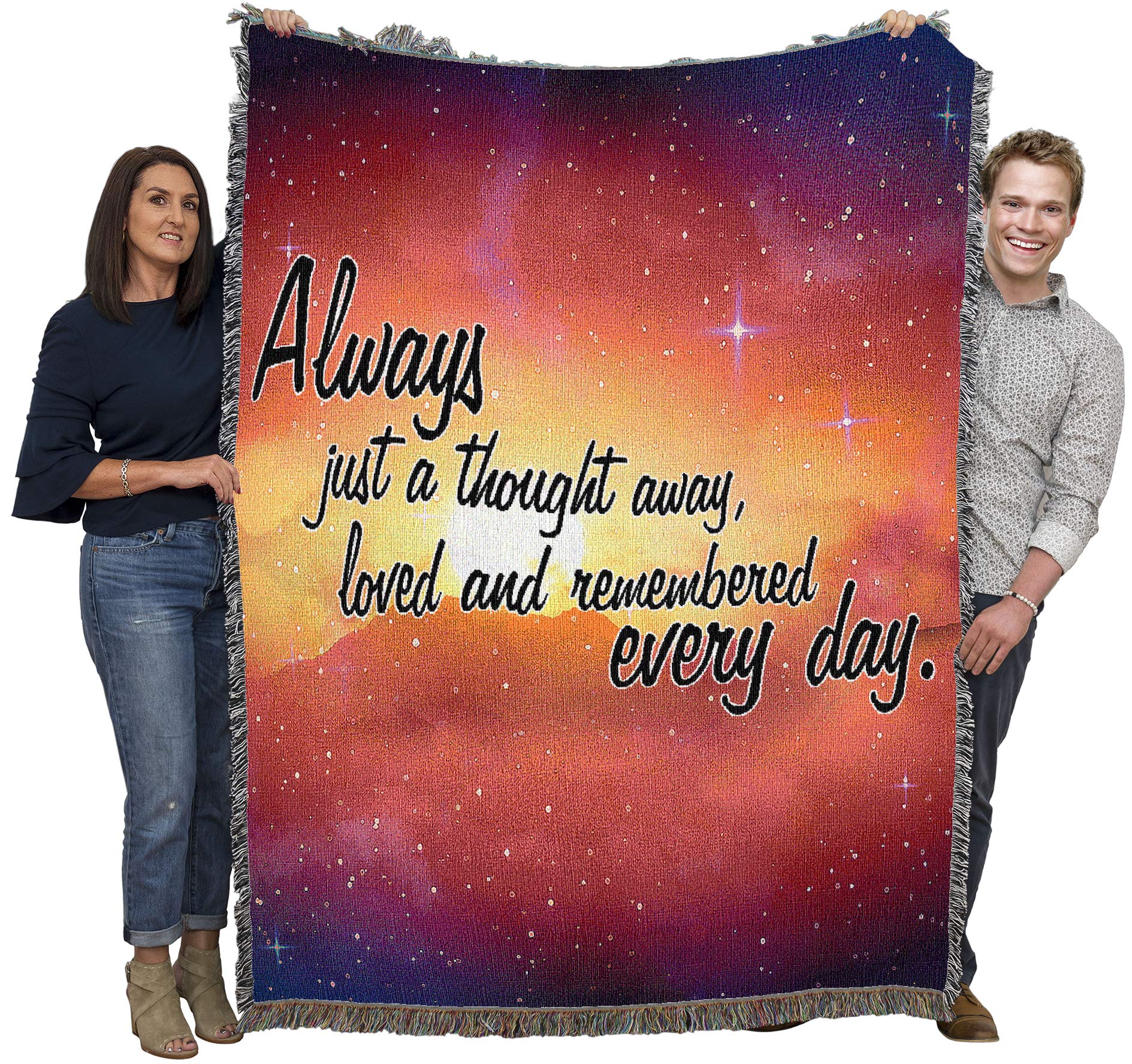 Pure Country Weavers Always Just A Thought Away Blanket - Sympathy Bereavement Gift Tapestry Throw Woven from Cotton - Made in T