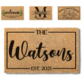 Housewarming Gifts for New Home, Personalized Door Mat, 3 Sizes - 6 Designs, Custom Doormat with Family Name, Customized Welcome