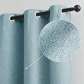 Aqua Blue Linen Blackout Curtains for Bedroom, 40x 45Length Energy Saving Burlap Texture Window Panel Curtains for Basement Clos