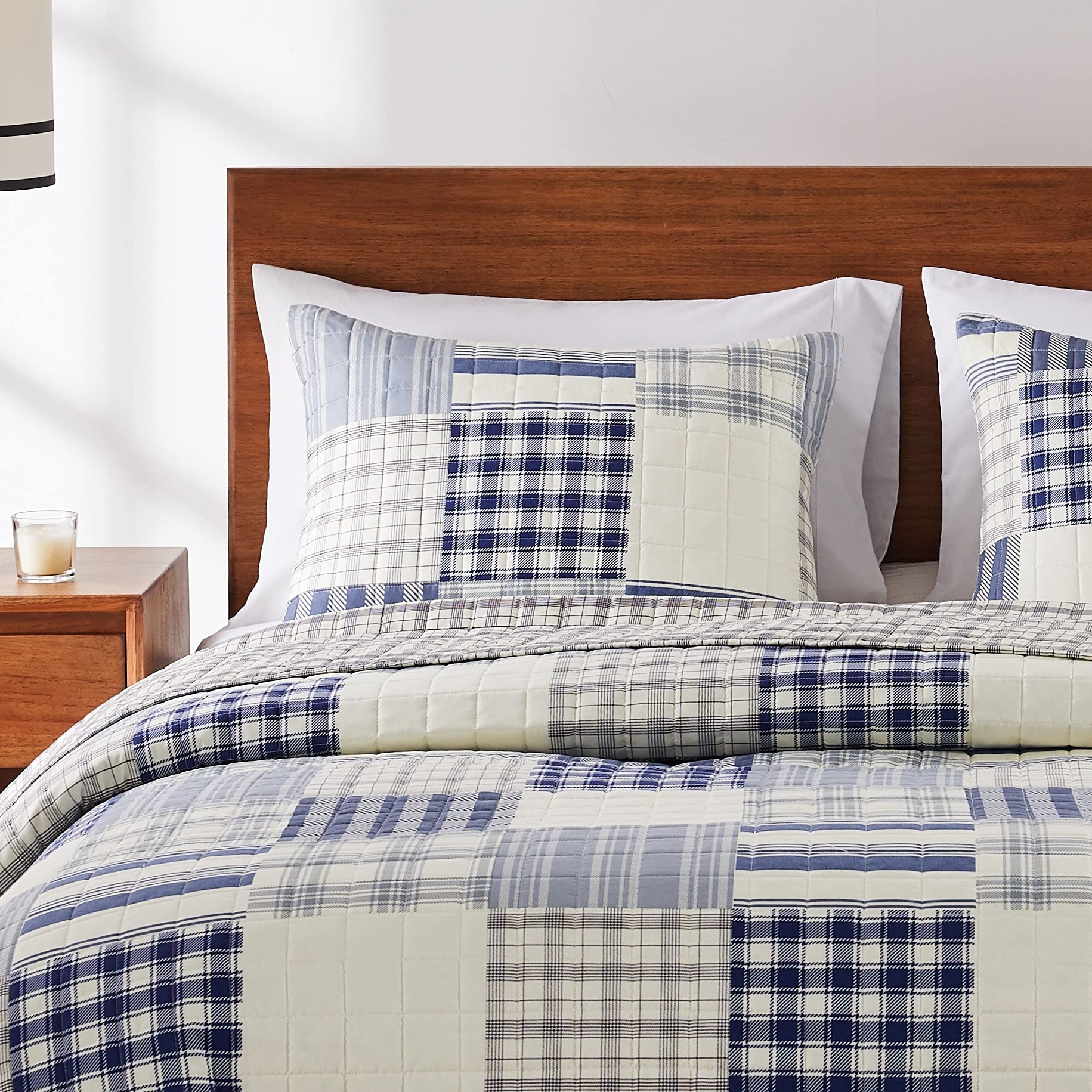 Greenland Home Napa Reversible, Zippered Pillow Sham, Standard, Blue,20x26-inch