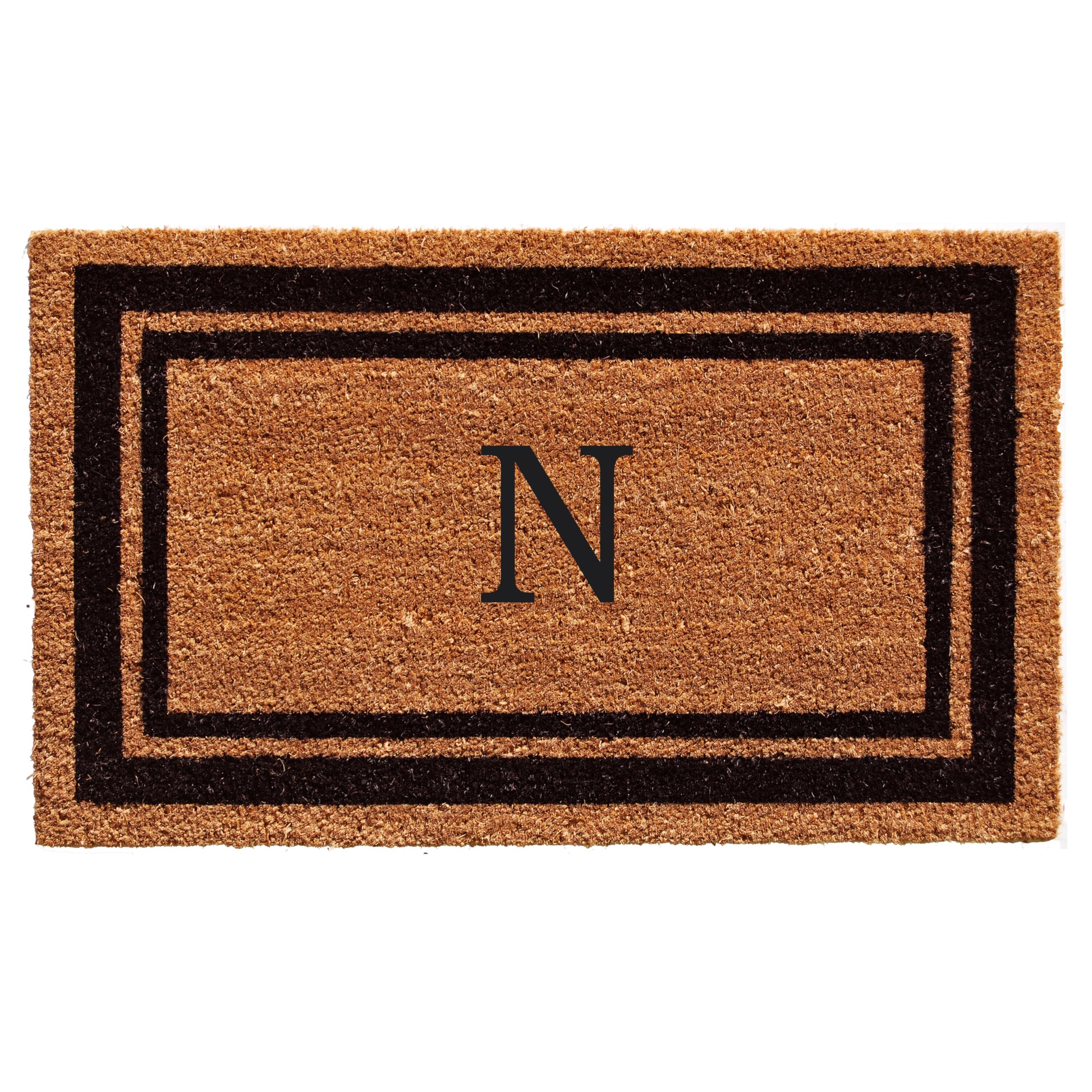 Calloway Mills 152963672N Black Border 36 x 72 Monogram Doormat Letter (N)