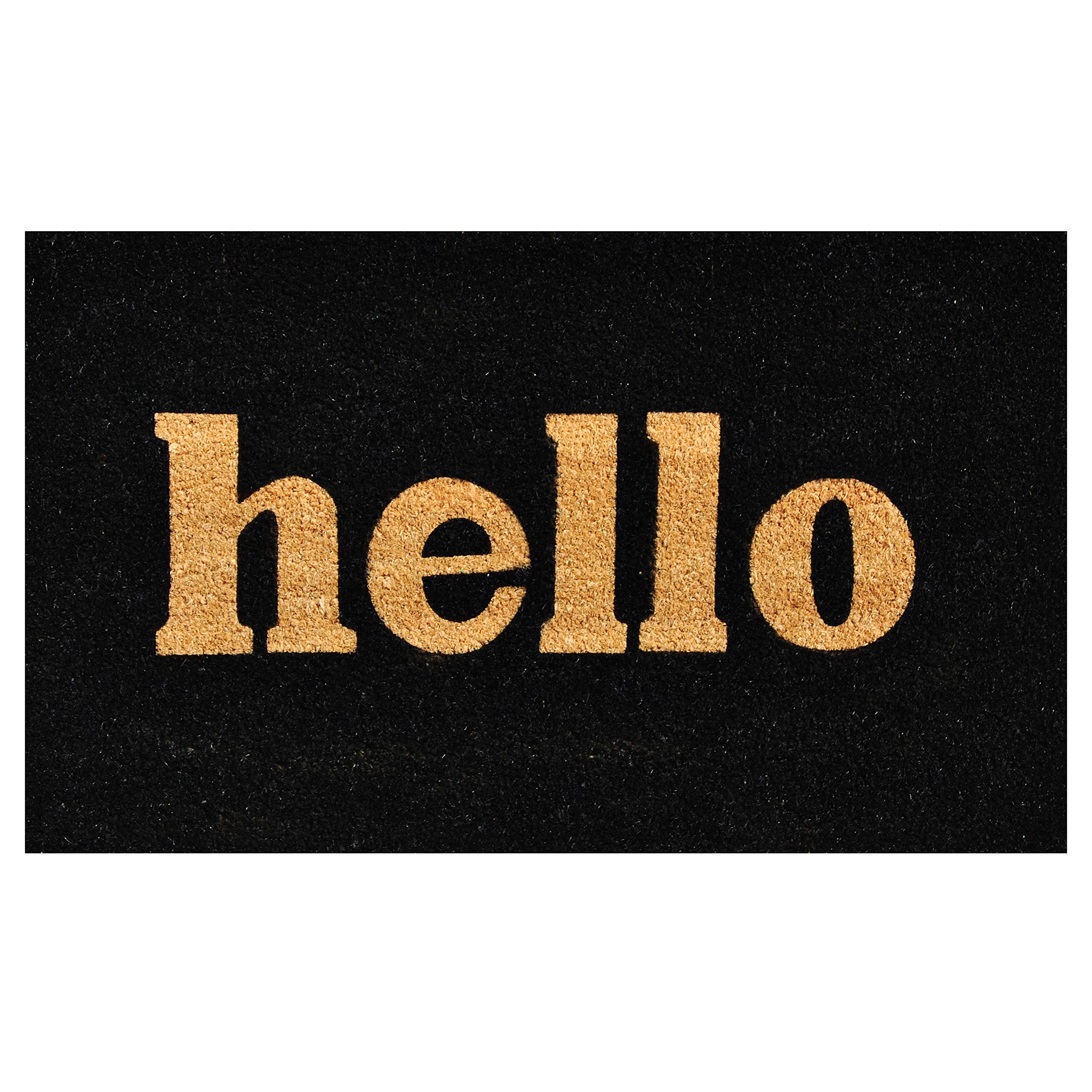 Calloway Mills 100211729BNB Block Hello Doormat, 17 x 29, Black/Natural