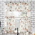 No. 918 Brew Coffee Shop Semi-Sheer Rod Pocket Kitchen Curtain Valance and Tiers Set, 54 x 24, White