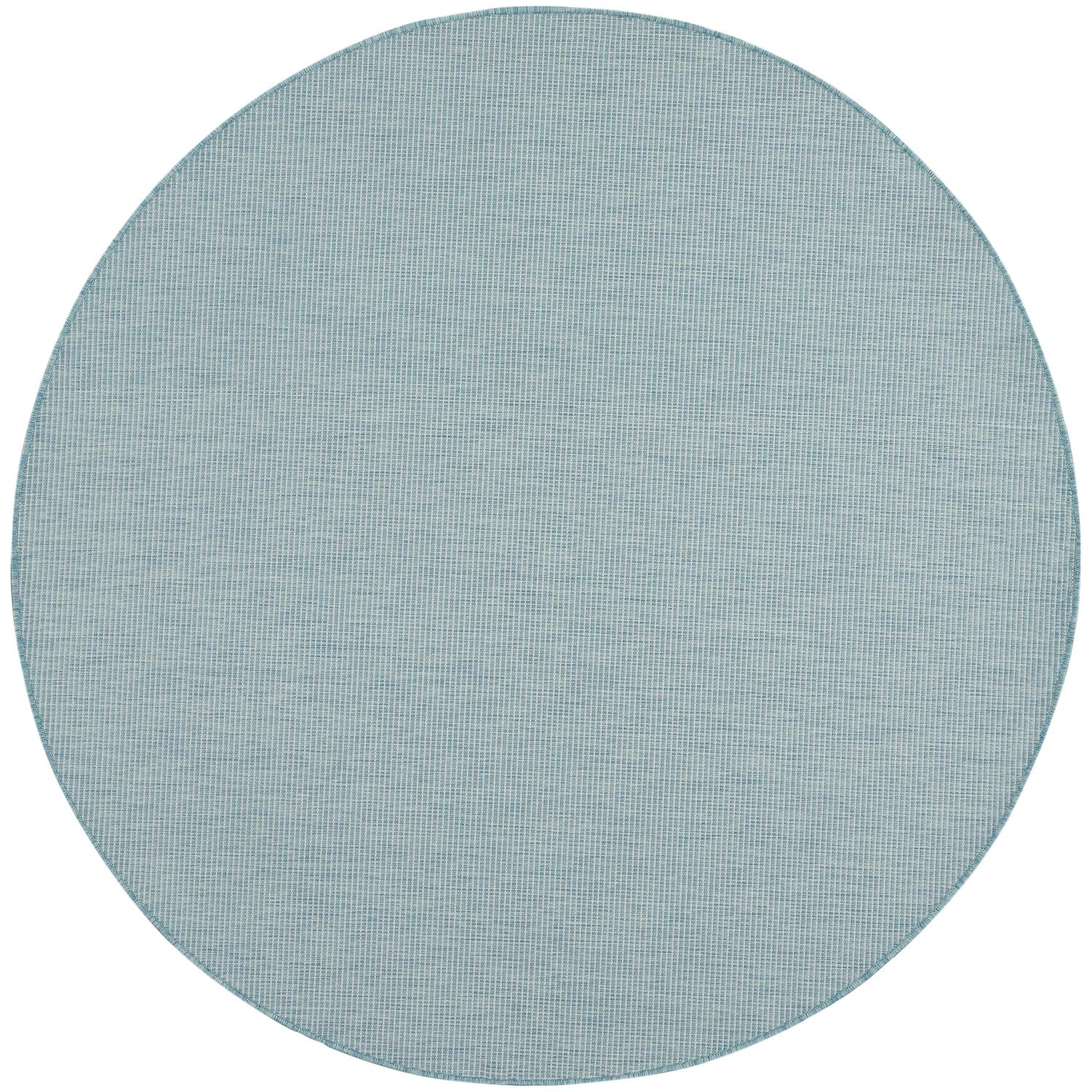 Nourison Positano Indoor/Outdoor Aqua 6 x Round Area Rug, Easy Cleaning, Non Shedding, Bed Room, Living Room, Dining Room, Back