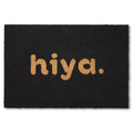 TOWN & COUNTRY TERRA Hiya Painted Welcome Door Mat, Natural Coir, Heavyweight, Non-Slip Entryway Mat, Black, 24x36