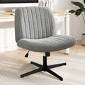 DUMOS Cirss Cross Chair Legged Office Wide Comfy Desk Seat, No Wheels Armless Computer Task Seating, Swivel Vanity Home Height A