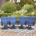Stabrech Patio Swivel Chairs Set of 8, Swivel Outdoor Chairs with Armrest, Patio Chair with High Back and Metal Frame, Outdoor D