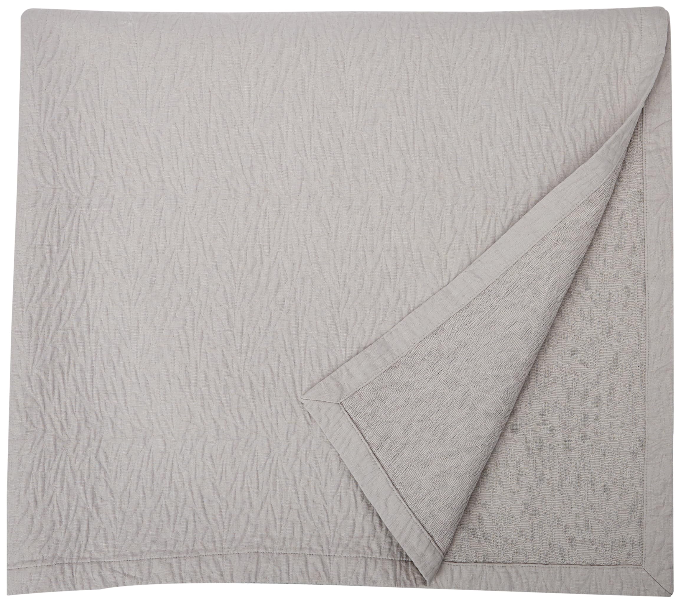 Natural Comfort Matelasse Blanket Coverlet, Raindrop Pattern, King, Light Grey