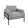 HomePop Modern Metal Frame Accent Chair Home D  cor|Accent Chairs for Living Room & Bedroom - Sustainable Gray Woven