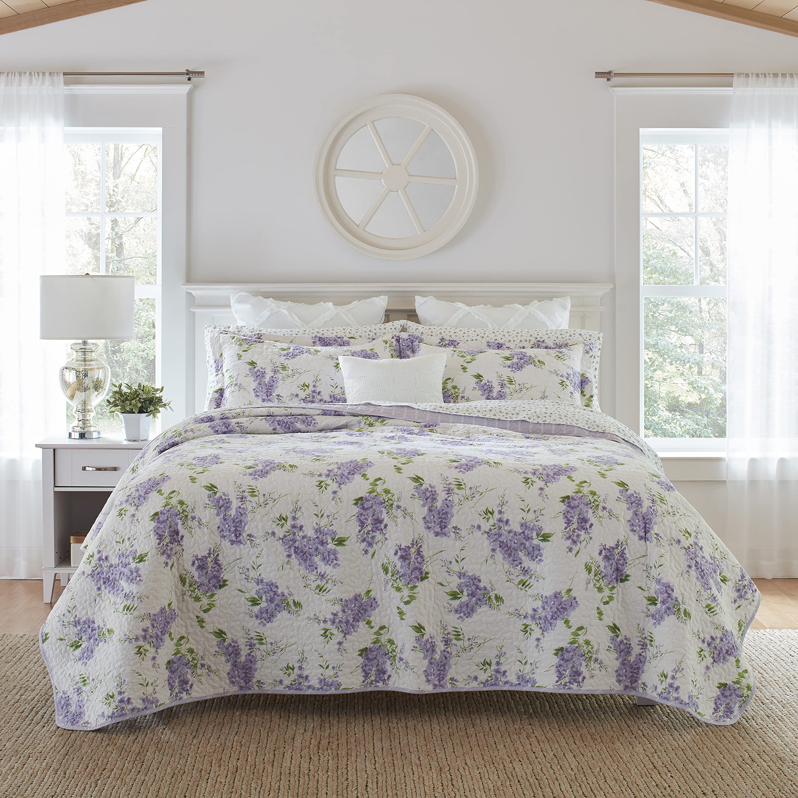 Laura Ashley Home - Keighley Collection - Quilt Set - 100% Cotton, Reversible, Lightweight Bedding with Matching Sham(s), Pre-Wa
