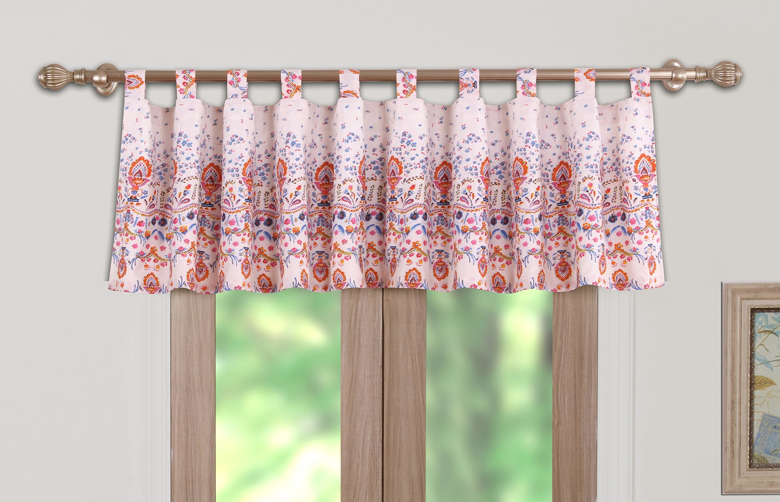 Barefoot Bungalow Amber Tab Top Window Valance, Lined, Light-Filtering