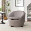 Roundhill Furniture Winnie Modern 360 Swivel Fabric Barrel Chair, Gray
