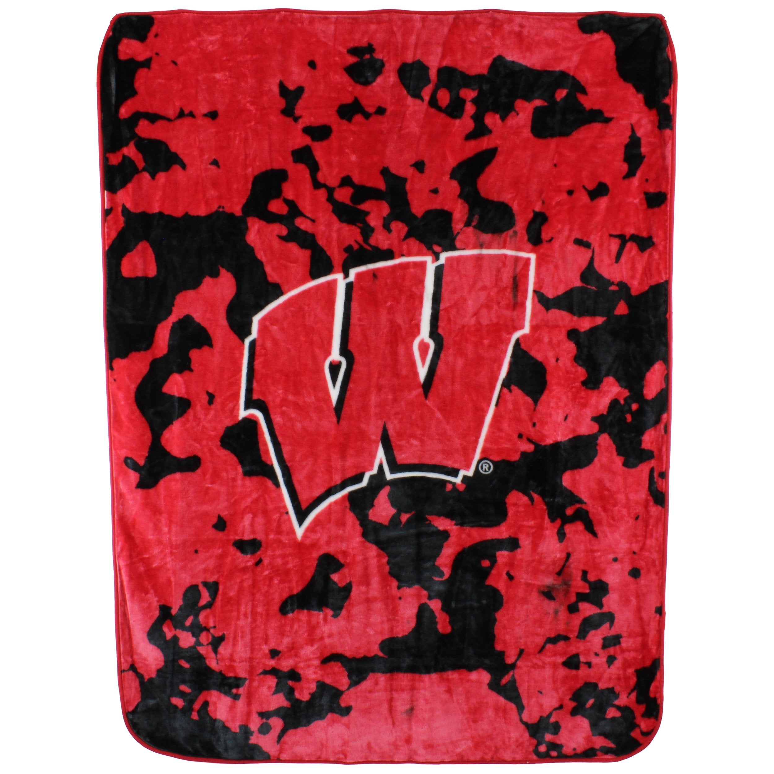 College Covers Everything Comfy Wisconsin Badgers Soft and Warm Huge Raschel Throw Blanket, 86 x 63