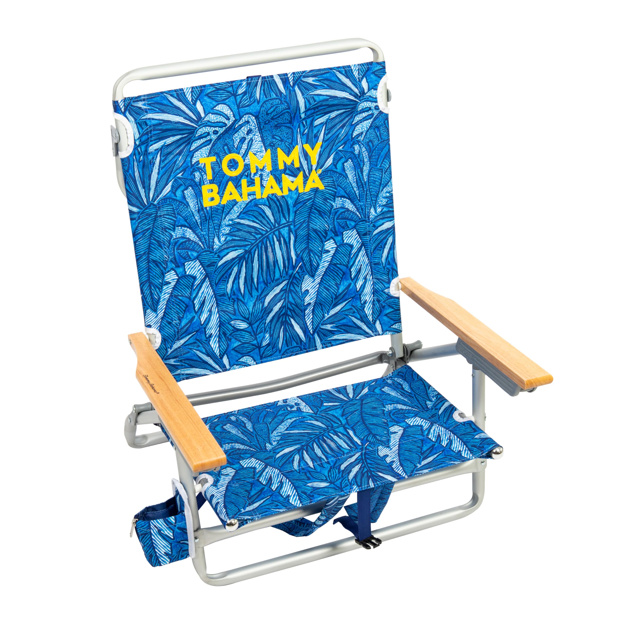 Tommy Bahama 5-Position Classic Lay Flat Backpack Beach Chair with Cooler and Cup Holder, Portable Folding Beach Chair for Tanni