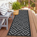 GENIMO Outdoor Rugs 2.5x8 Waterproof, Reversible Mats, Outdoor Area Rug, Plastic Outside Carpet, Eeometric Rv Mat for Patio Camp