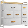 YITAHOME 7 Drawer Dresser, Storage Organizer with Shelves, Fabric Dresser, Chest of Drawers, Living Room, Closets, Sturdy Steel 