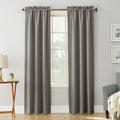 Sun Zero Easton Energy Saving Blackout Rod Pocket Curtain Panel, 40 x 84, Gray