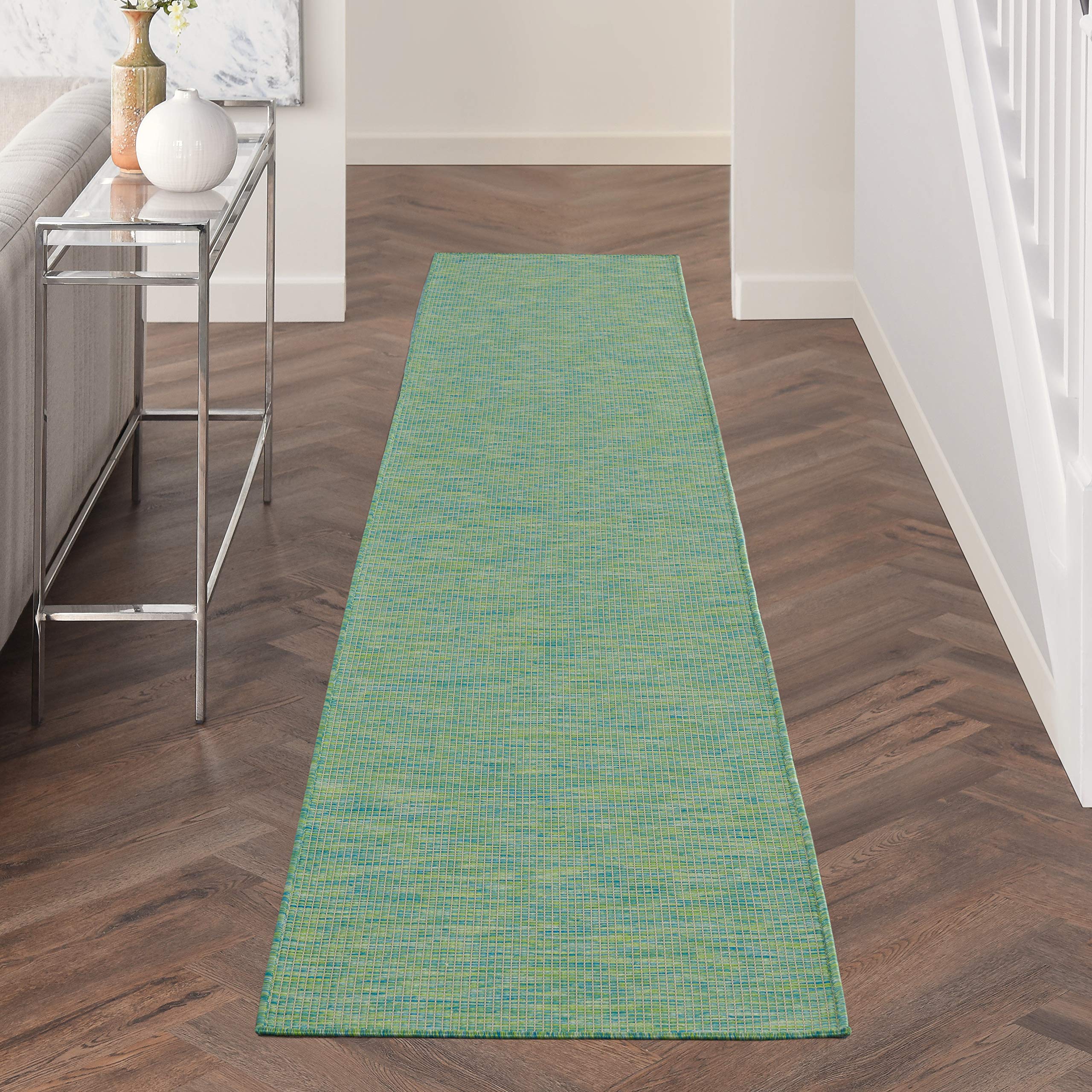 Nourison Home Positano 10 Runner Blue Green Fabric Modern Area Rug (10 Runner)