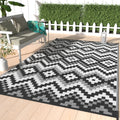 GENIMO Outdoor Rug for Patio Clearance, 9x12 Waterproof Camping Mat, Reversible Plastic Straw Rugs for RV, Camper, Balcony, Ba