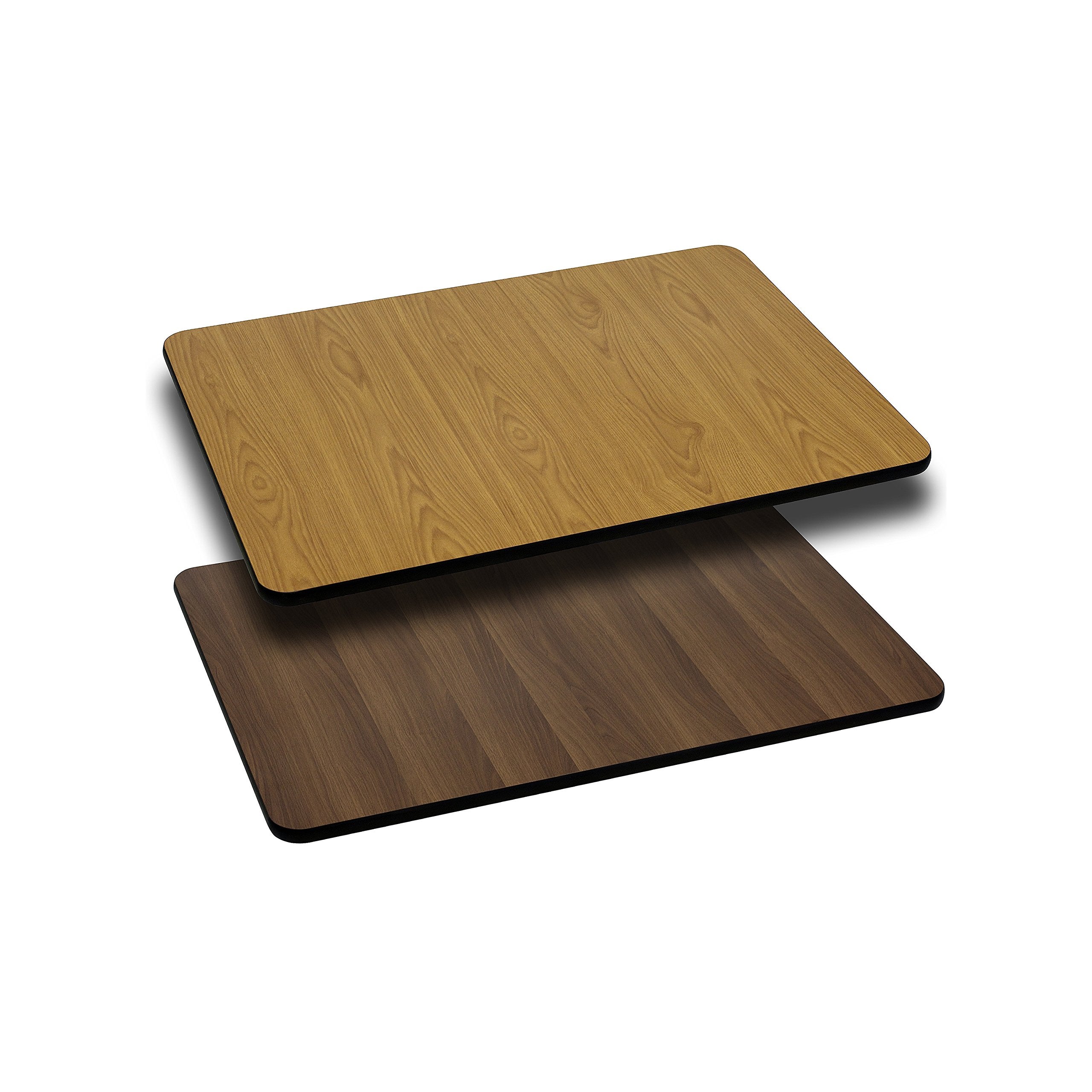 Flash Furniture Glenbrook 24 x 30 Rectangular Table Top with Natural or Walnut Reversible Laminate Top