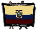 Pure Country Weavers Ecuador Flag Blanket - Gift Tapestry Throw - Woven from Cotton - Made in The USA (72x54)