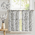 jinchan Floral Kitchen Curtains for Windows 45 Inch Linen Tier Farmhouse Cafe Curtains Country Botanic Small Window Rod Pocket R