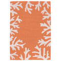 Liora Manne CAPRI Indoor/Outdoor Handmade Synthetic Blend Durable Area Rug - Traditional Border Coastal Beach Accent (Coral Bord