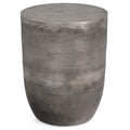 SIMPLIHOME Morris 17-inch Wide Cast Aluminum Metal Side Table in Antique Silver, Industrial Accent Table with Powder-Coated Fini