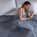 Bedsure Navy Blue Cooling Blanket Queen Size for Hot Sleepers - Summer Cold Blanket for Queen Size Bed with Rayon Derived from B