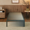 EMODA 14 Inch Twin Bed Frames with Cover Skirt, Heavy Duty Metal Twin Platform Bed Frame No Box Spring Needed, Noise Free, Easy 