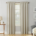 Sun Zero Easton Energy Saving Blackout Rod Pocket Curtain Panel, 40 x 95, Pearl