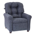 The Crew Furniture Traditional Kids Recliner, Toddler Ages 1-5 Years, Home D  cor Polyester Linen, Gray