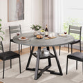 Jocoevol 51 Round Dining Table for 6,Kitchen Dining Room Circle Dinner Pedestal Table,Space Saving Wood Kitchen & Dining Room Fu