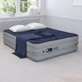 Flash Furniture Kellos 18 inch Air Mattress with ETL Certified Internal Electric Pump and Carrying Case - Queen Blue