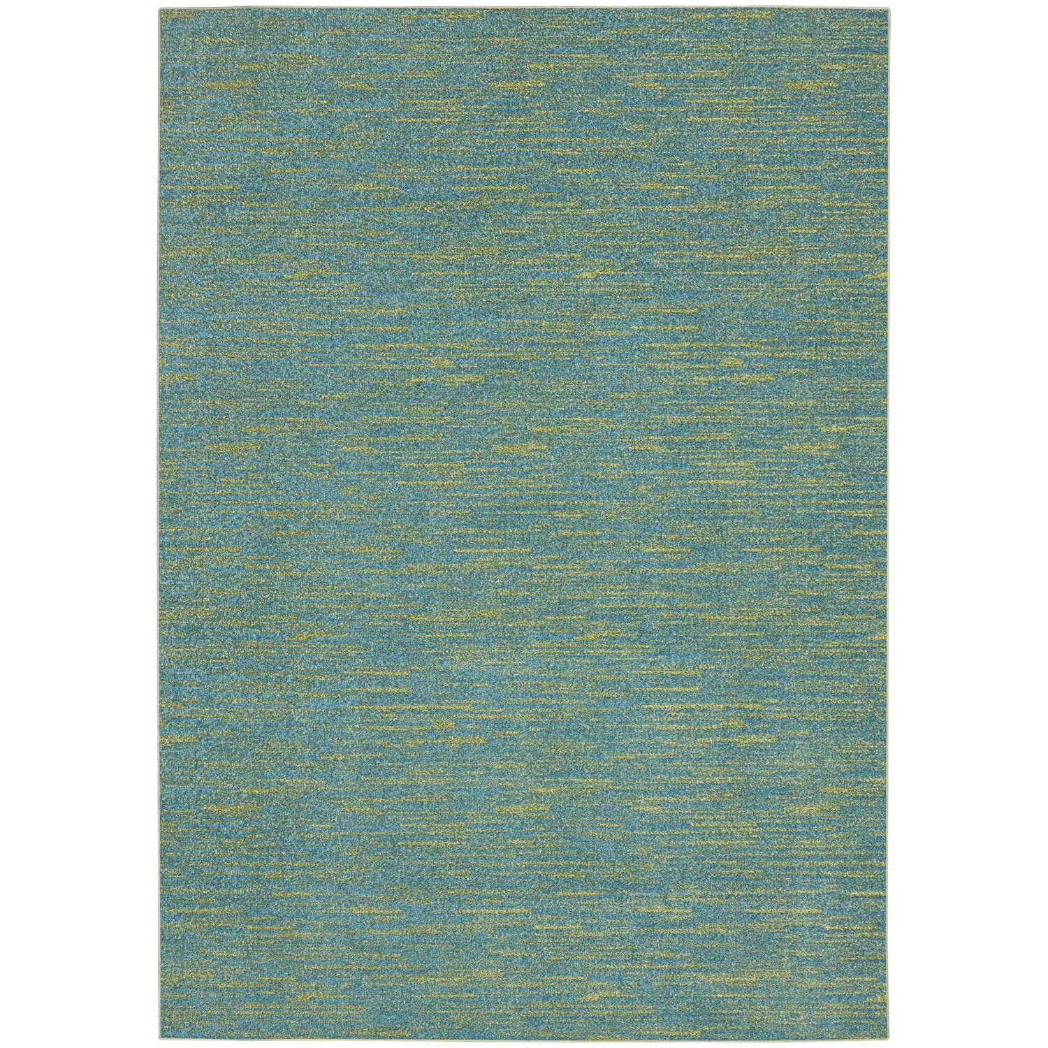 Nourison Essentials Indoor/Outdoor Blue Green 6 x 9 Area Rug, Easy Cleaning, Non Shedding, Bed Room, Living Room, Dining Room,
