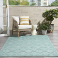 Nourison Home Easy Care 6 x 9 Fabric Aqua Teal Modern Indoor/Outdoor Rug