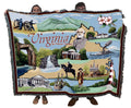 Pure Country Weavers State of Virginia Blanket - Gift Tapestry Throw Woven from Cotton - Made in The USA (72x54)
