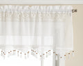 Todays Curtain Gettysburg Knitted 20-Inch Crochet with Beaded Tassel Valance, White