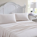 Laura Ashley Home - Queen Sheets, Cotton Flannel Bedding Set, Brushed for Extra Softness & Comfort (Chelsie Vine Grey, Queen)