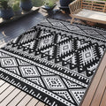 OLANLY Outdoor Rug Waterproof 6x9 ft, Reversible Outdoor Plastic Straw Rug, Boho Patio Rug, Indoor Outdoor Carpet, RV Mat Outsid