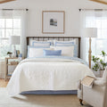 Laura Ashley Felicity Collection Quilt Set-100% Cotton, Reversible, All Season Bedding with Matching Sham(s), Pre-Washed for Add