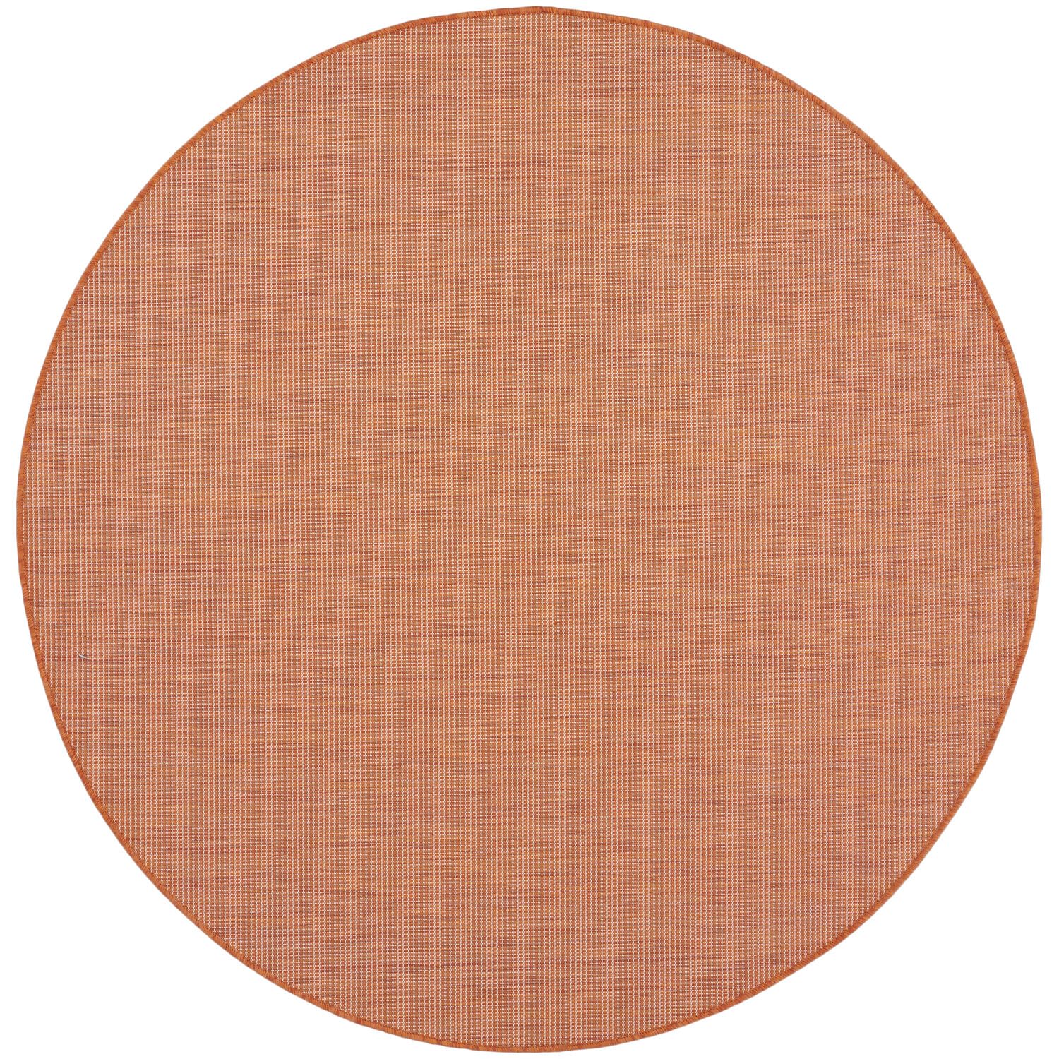 Nourison Positano Indoor/Outdoor Terracotta 6 x Round Area Rug, Easy Cleaning, Non Shedding, Bed Room, Living Room, Dining Room
