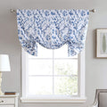 Laura Ashley Home - Cotton Pole Top Valance, Stylish & Lightweight Window Treatment for Home Decor (Elise Blue, 50 x 25)