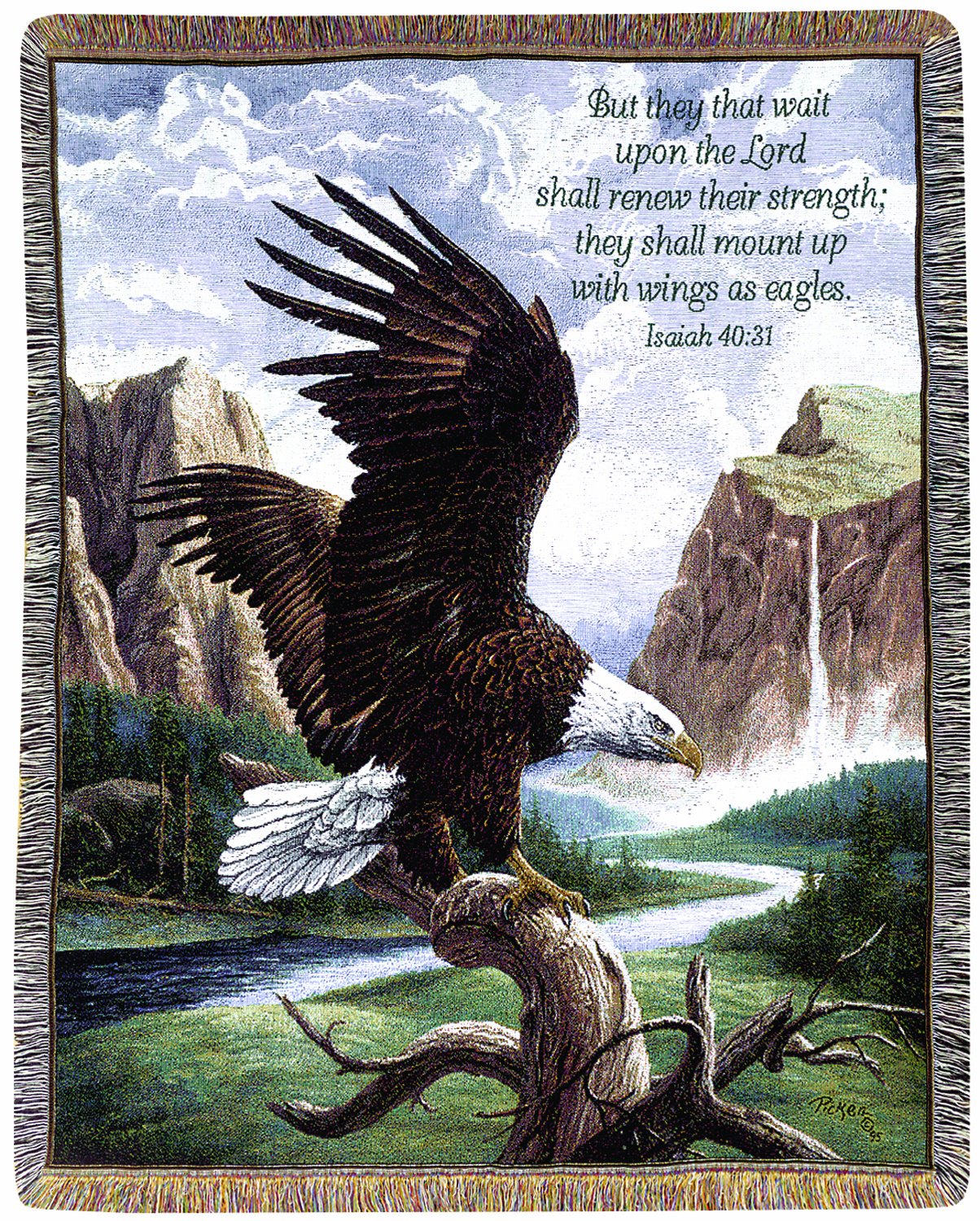 Manual Inspirational Collection 50 x 60-Inch Tapestry Throw with Verse, Freedom by Linda Pickens,